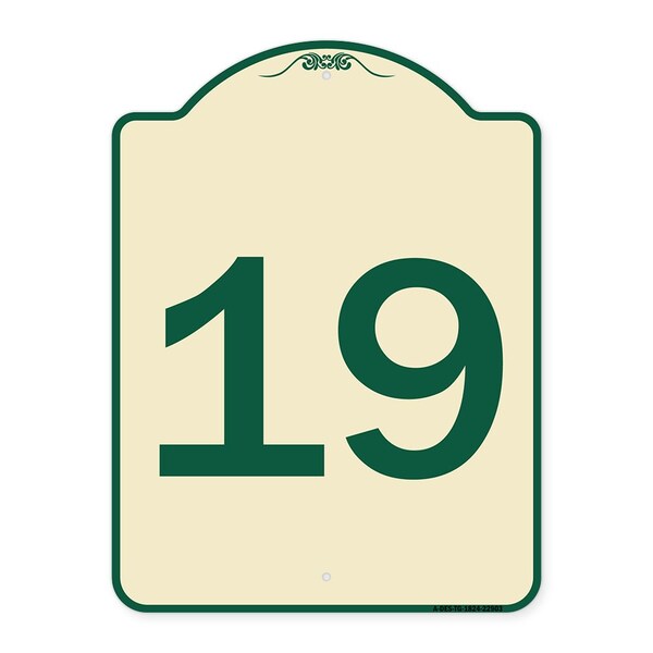 Sign with Number 19 Heavy-Gauge Aluminum Architectural Sign, 24" x 18", TG-1824-22903